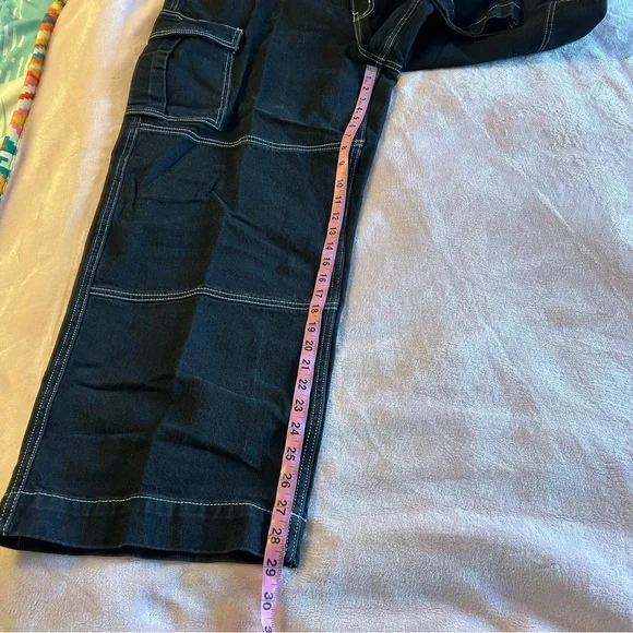Wild Fable super high rise baggy jean black wide leg cargo jeans size 18 - Picture 10 of 10